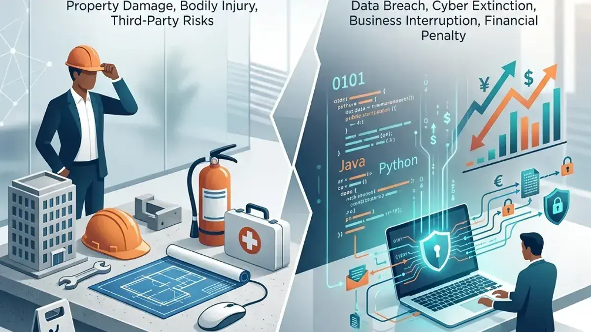 Comparison between physical liability and digital financial loss